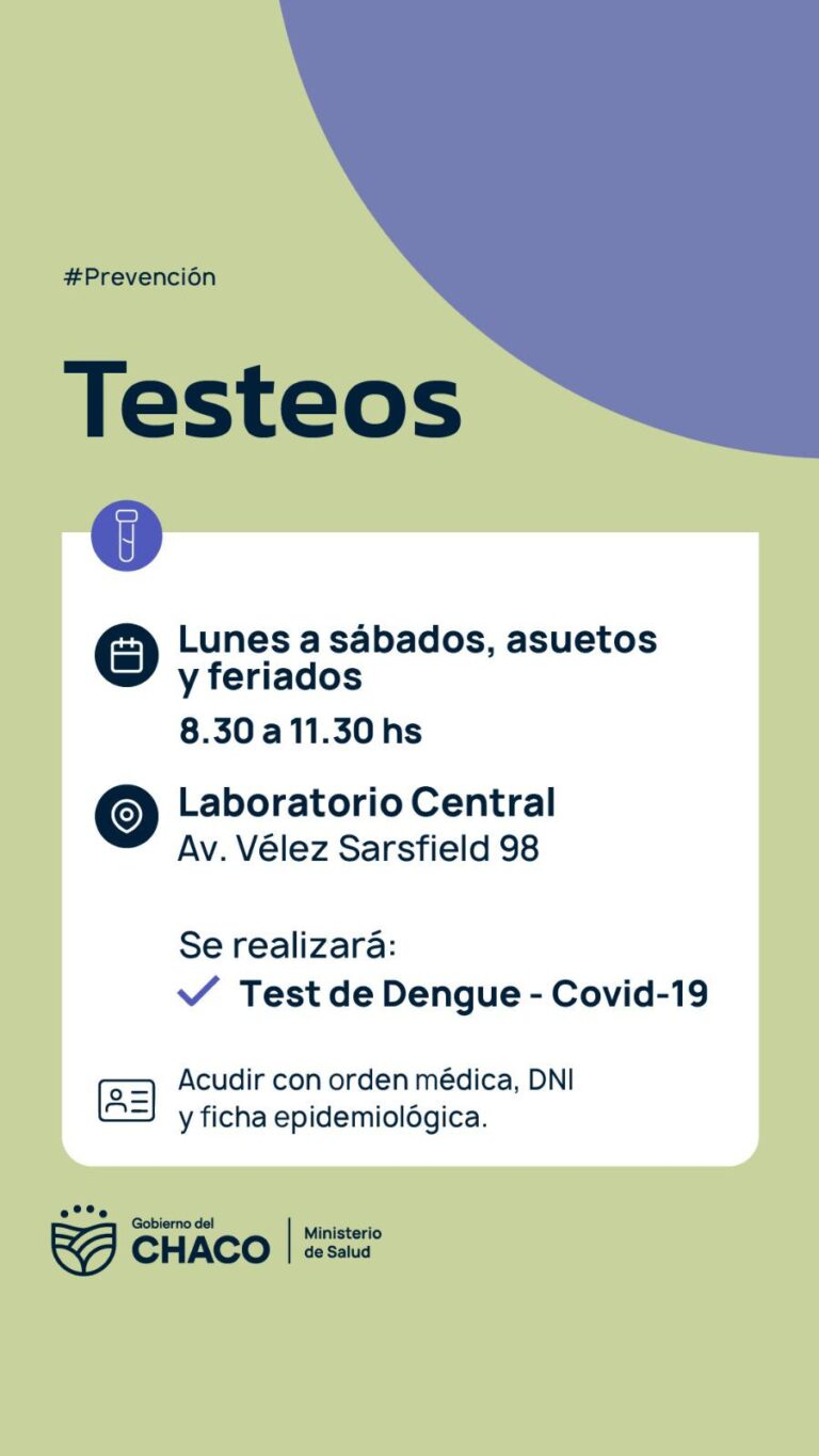 El Laboratorio Central de la provincia continúa con testeos de Dengue y Covid