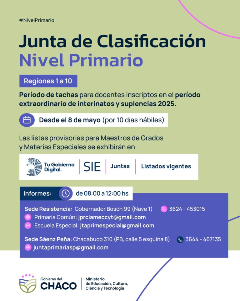 NIVEL PRIMARIO: ABRE PERIODO DE TACHAS DE INTERINATOS Y SUPLENCIAS