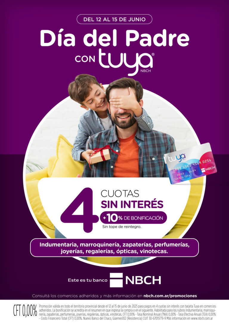 Promoción Día del Padre con Tuya: cuotas sin interés más bonificación en comercios adheridos