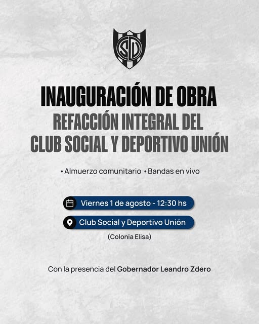 COLONIA ELISA: INAUGURACIÓN DE OBRA