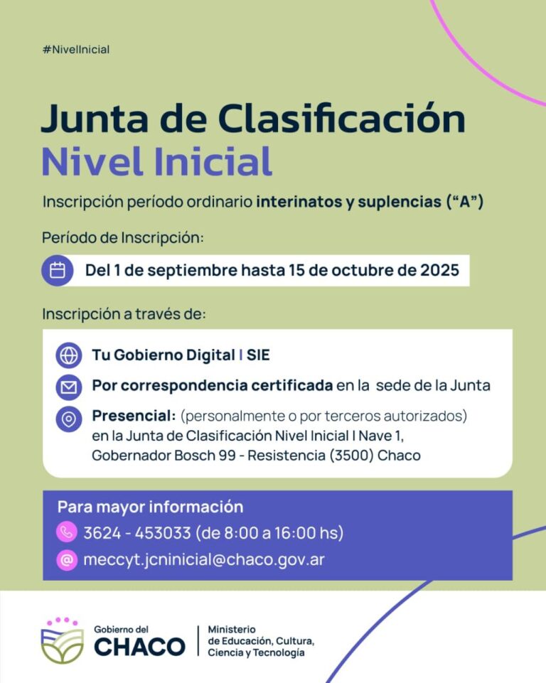 JUNTA DE CLASIFICACIÓN DE NIVEL INICIAL
