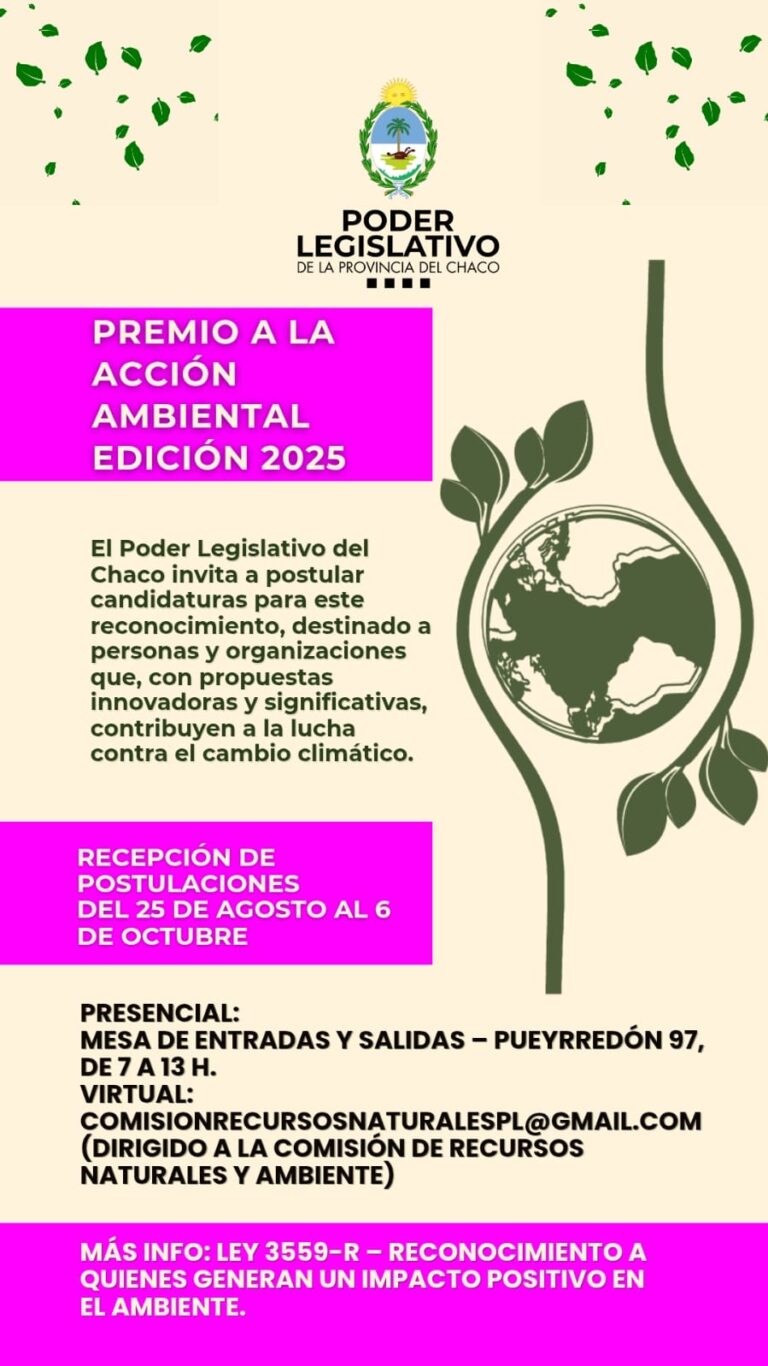 El Poder Legislativo convoca al Premio a la Acción Ambiental – Edición 2025