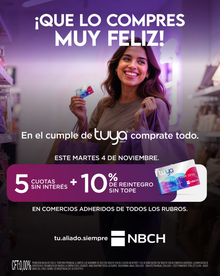 Tuya cumple 11 años y lo festeja con beneficios para todos los chaqueños