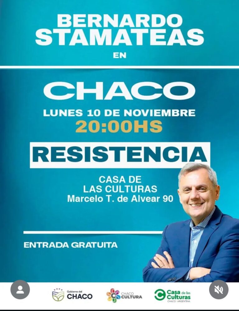 EL RECONOCIDO ESCRITOR Y CONFERENCISTA, BERNARDO STAMATEAS, SE PRESENTA EN RESISTENCIA