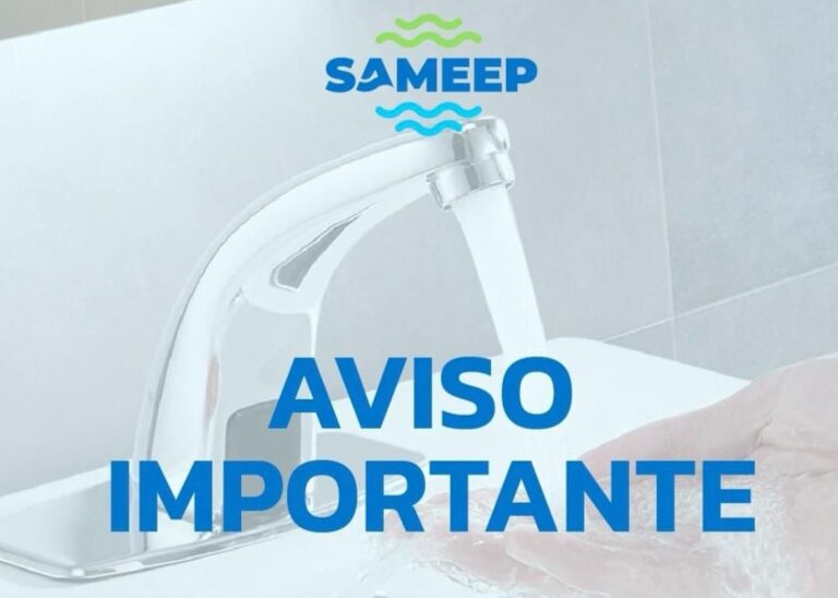 ESTE JUEVES: SAMEEP REALIZARÁ UNA INTERVENCIÓN PROGRAMADA EN EL PRIMER ACUEDUCTO