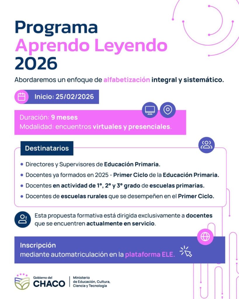 EDUCACIÓN ABRE INSCRIPCIONES PARA EL CURSO DE FORMACIÓN DOCENTE
