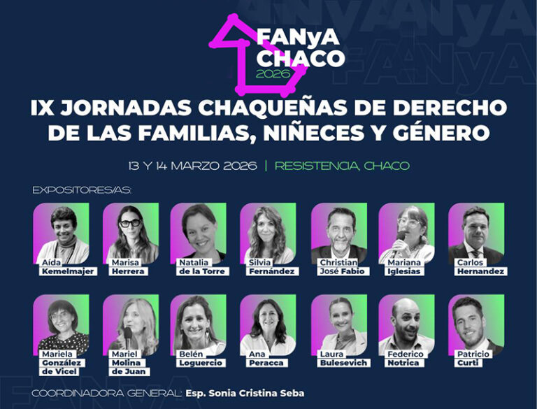 Este viernes arrancan las IX Jornadas Chaqueñas de Derecho de las Familias, Niñeces y Género