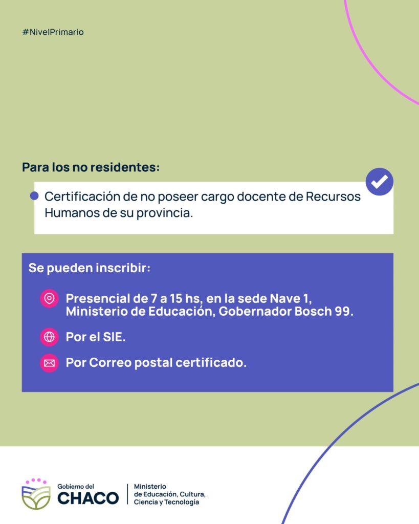 INSCRIPCIÓN EXTRAORDINARIA PARA DOCENTES DE NIVEL PRIMARIO