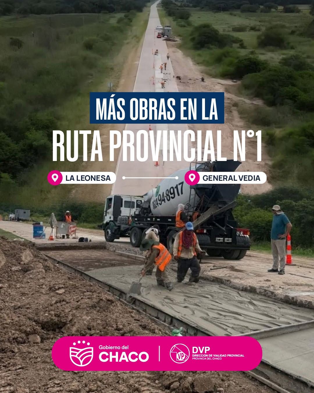 VIALIDAD PROVINCIAL REALIZA TRABAJOS DE MANTENIMIENTO EN LA RUTA N°1, ENTRE LA LEONESA Y GENERAL VEDIA