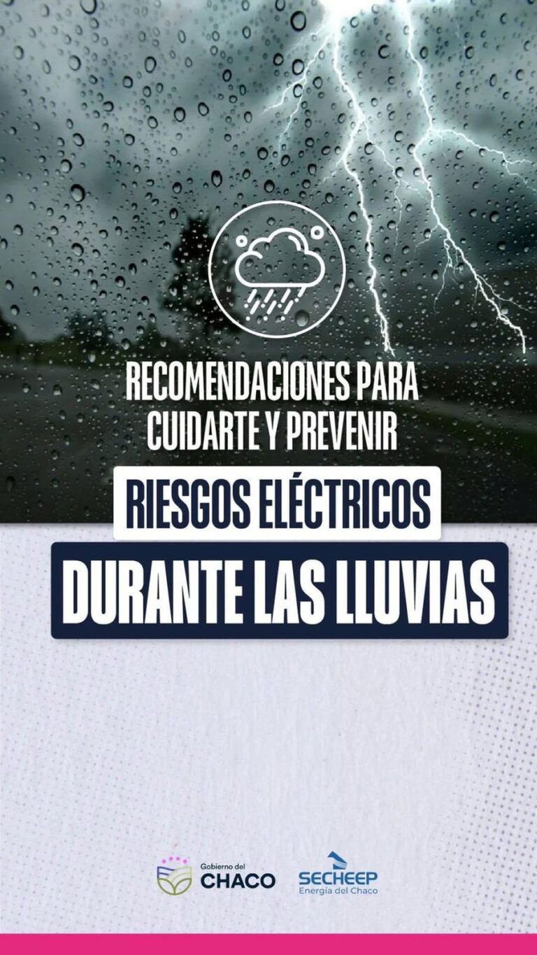 ANTE LAS LLUVIAS, SECHEEP PIDE EXTREMAR CUIDADOS CON LA ELECTRICIDAD