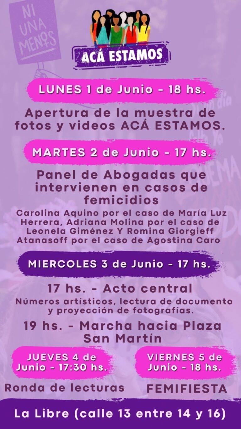 Semana de actividades por Ni Una Menos en Sáenz Peña: muestra audiovisual, conversatorio y marcha