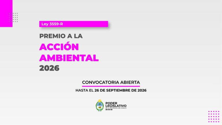 La Legislatura convoca a postular candidatos al Premio a la Acción Ambiental 2026